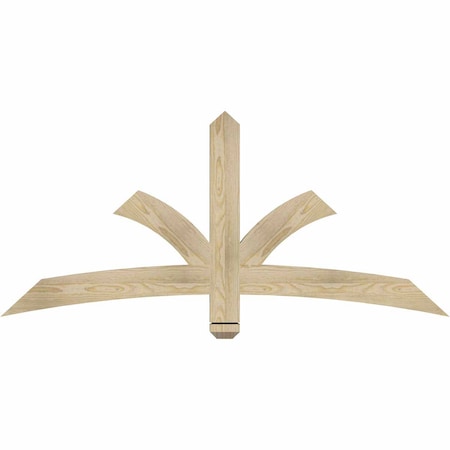 Ekena Millwork Davenport Rough Sawn Timber Gable Bracket, Douglas Fir, 60"W x 27"H x 2"D x 4"F, 11/12 Pitch GBW060X27X0204DAV00RDF